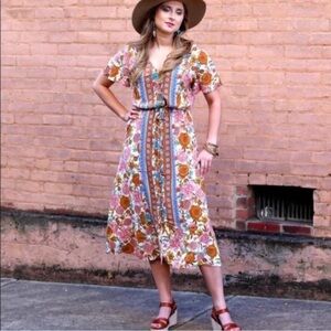 Matilda Jane Multicolor Floral Midi Dress